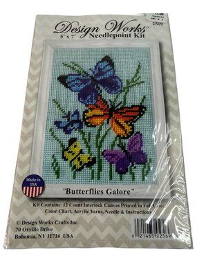 Design Works Needlepoint Kit 5"X7"-Butterflies Galore